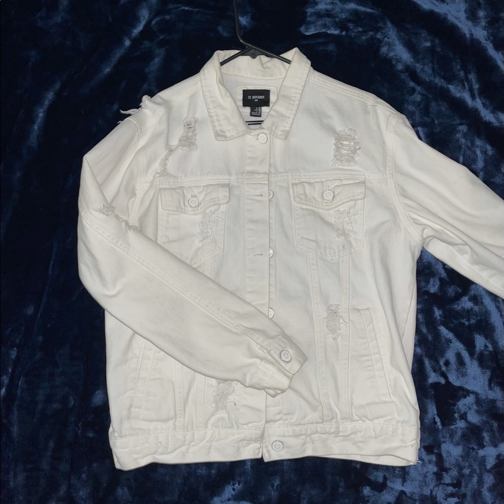 Forever 21 White distressed jacket,  size small